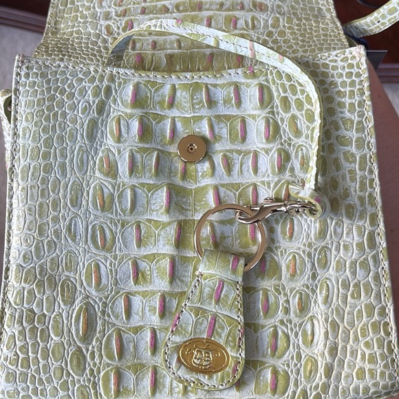 Brand New Dooney & Bourke Crocodile Embossed Leather Green Crossbody Purse - Picture 14 of 16